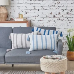 Woven Tasseled Lumbar Pillow-Kirkland's Home Outlet