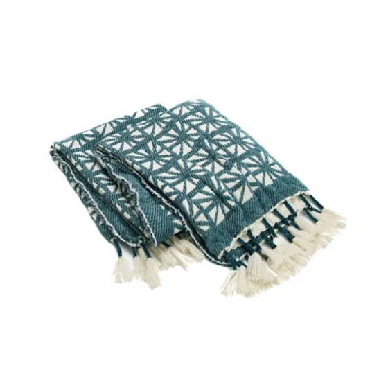 Woven Teal Planetarium Tasseled Throw-Kirkland's Home New