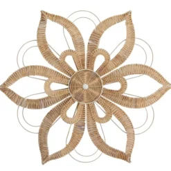 Woven Wicker And Wire Flower Wall Plaque-Kirkland's Home Outlet