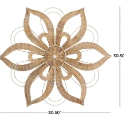Woven Wicker And Wire Flower Wall Plaque-Kirkland's Home Outlet