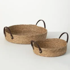 Woven Wicker Baskets With Handles, Set Of 2-Kirkland's Home Fashion