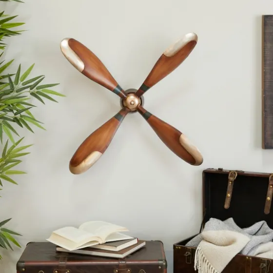 Wright Brass Airplane Propeller Wall Plaque-Kirkland's Home Store