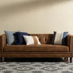 Wyatt Chester Faux Leather Formal Sofa-Kirkland's Home Flash Sale