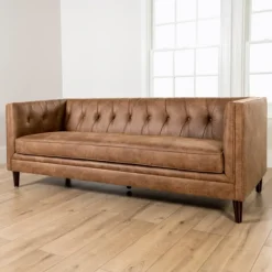 Wyatt Chester Faux Leather Formal Sofa-Kirkland's Home Flash Sale