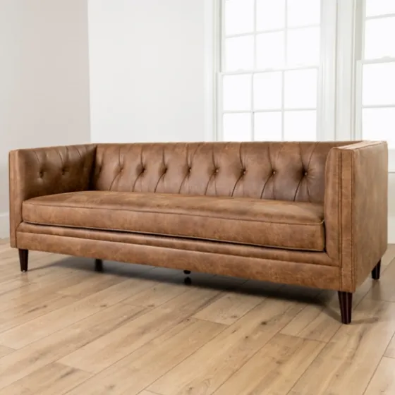 Wyatt Chester Faux Leather Formal Sofa-Kirkland's Home Flash Sale