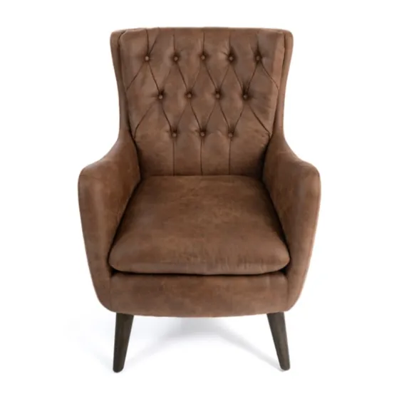 Wyatt Chester Faux Leather Accent Chair-Kirkland's Home Outlet