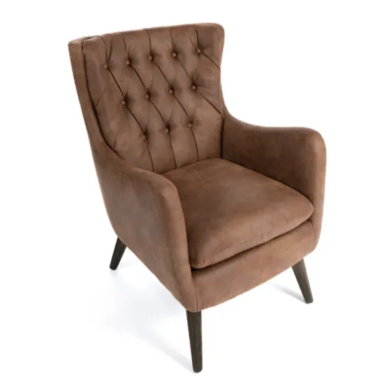 Wyatt Chester Faux Leather Accent Chair-Kirkland's Home Outlet