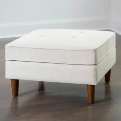 Wyatt Ecru Woven Ottoman-Kirkland's Home Hot