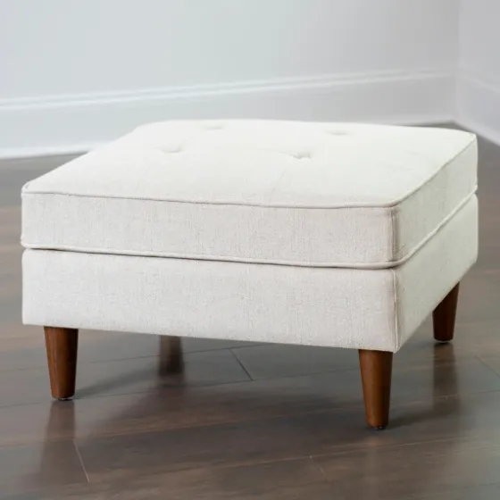 Wyatt Ecru Woven Ottoman-Kirkland's Home Hot