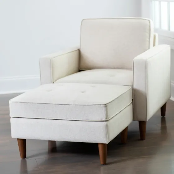 Wyatt Ecru Woven Ottoman-Kirkland's Home Hot