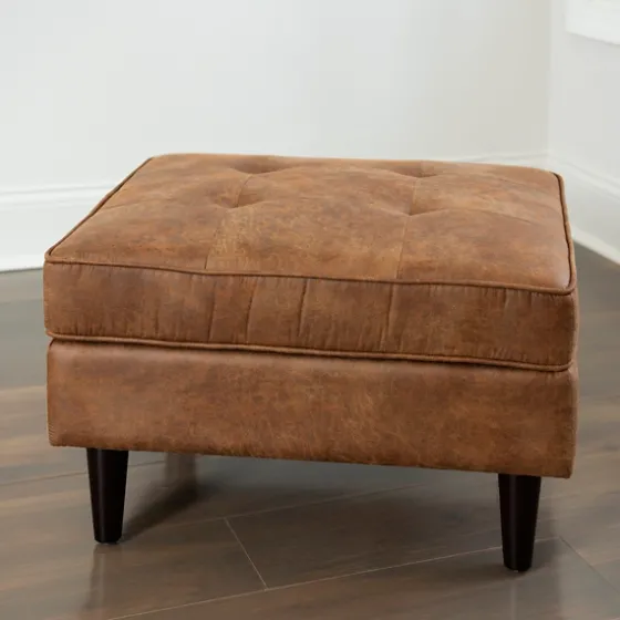 Wyatt Faux Leather Ottoman-Kirkland's Home Store