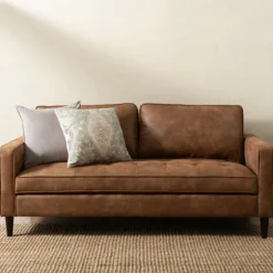 Wyatt Faux Leather Sofa-Kirkland's Home Sale