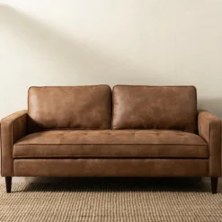 Wyatt Faux Leather Sofa-Kirkland's Home Sale