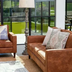 Wyatt Faux Leather Sofa-Kirkland's Home Sale