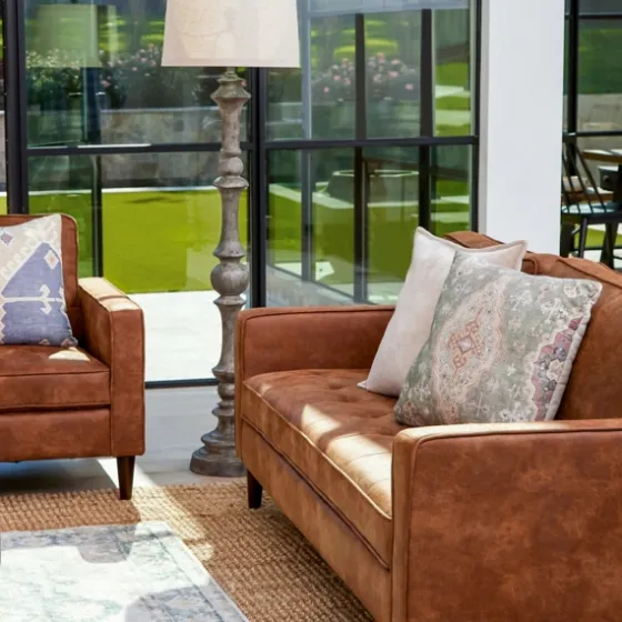 Wyatt Faux Leather Sofa-Kirkland's Home Sale
