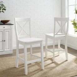X-Back Farmhouse Counter Stools, Set Of 2-Kirkland's Home Outlet