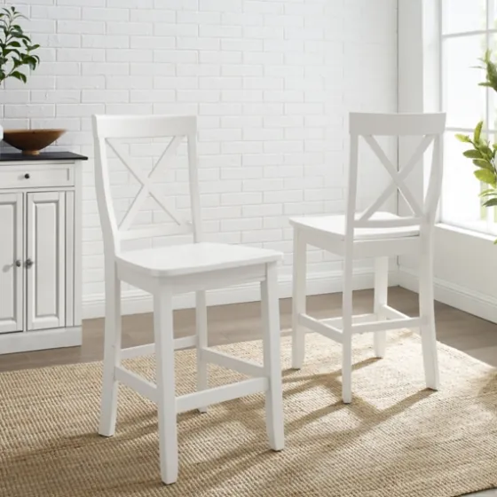 X-Back Farmhouse Counter Stools, Set Of 2-Kirkland's Home Outlet