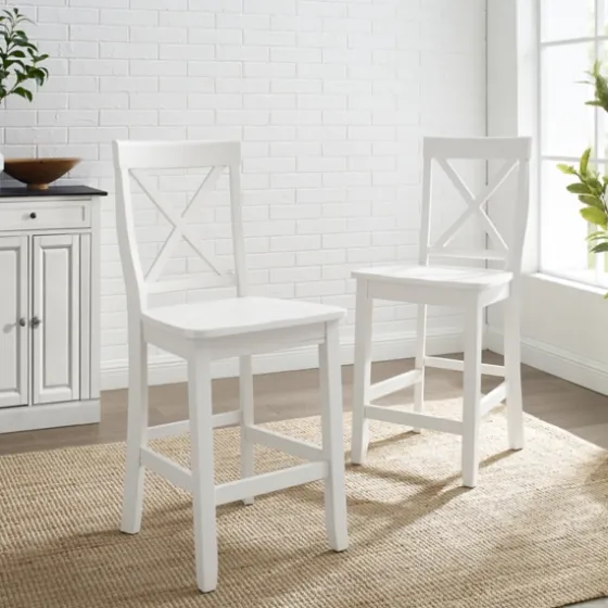 X-Back Farmhouse Counter Stools, Set Of 2-Kirkland's Home Outlet