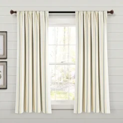 Yellow & Gray Farmhouse Curtain Panel Set, 63 In.-Kirkland's Home Hot