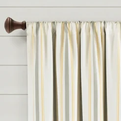 Yellow & Gray Farmhouse Curtain Panel Set, 63 In.-Kirkland's Home Hot