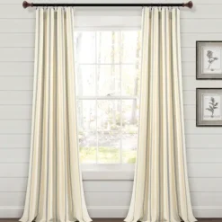 Yellow & Gray Farmhouse Curtain Panel Set, 95 In.-Kirkland's Home Sale