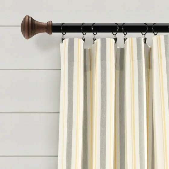 Yellow & Gray Farmhouse Curtain Panel Set, 95 In.-Kirkland's Home Sale