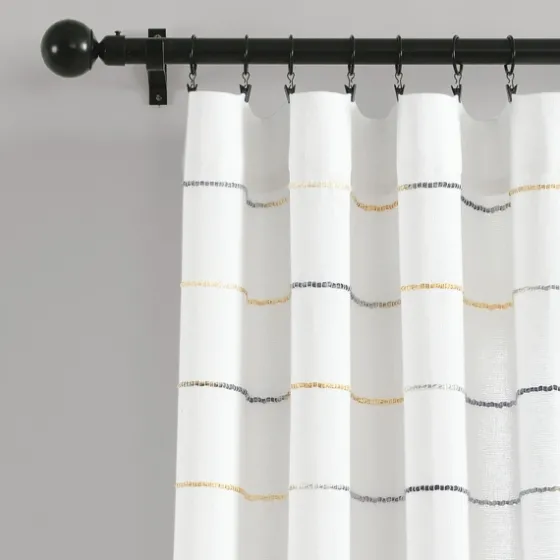 Yellow And Gray Stripe Curtain Panel Set, 84 In.-Kirkland's Home New