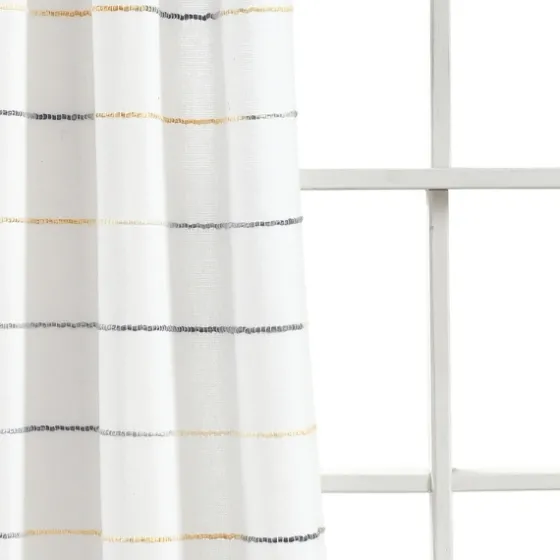 Yellow And Gray Stripe Curtain Panel Set, 95 In.-Kirkland's Home Store