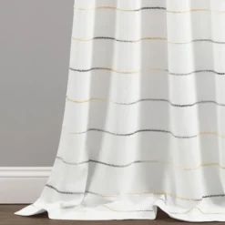 Yellow And Gray Stripe Curtain Panel Set, 95 In.-Kirkland's Home Store