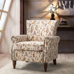 Yellow And Orange Leaf Upholstered Accent Chair-Kirkland's Home Best
