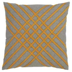 Yellow Crosshatch Stitch Cotton Throw Pillow-Kirkland's Home Clearance