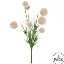 Yellow Floral Pom-Pom Bundles, Set Of 6-Kirkland's Home Outlet