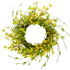 Yellow Forsythia Spiral Wreath-Kirkland's Home Flash Sale