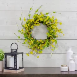 Yellow Forsythia Spiral Wreath-Kirkland's Home Flash Sale