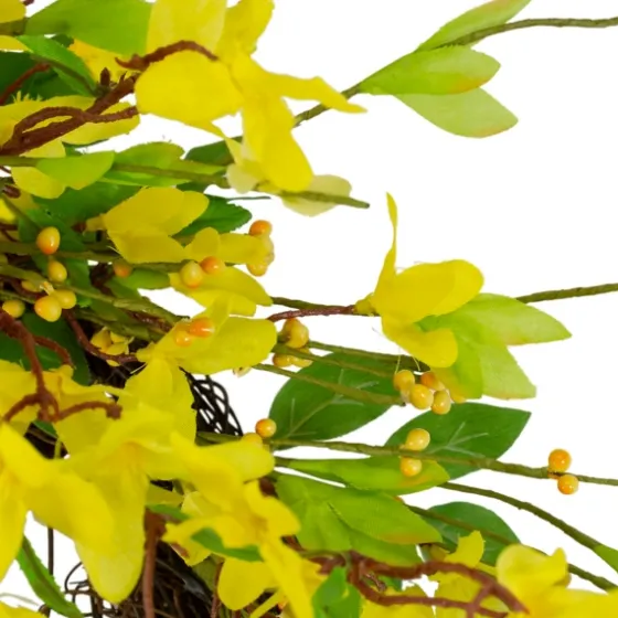 Yellow Forsythia Spiral Wreath-Kirkland's Home Flash Sale