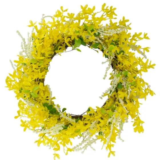 Yellow Jasmine Spiral Wreath-Kirkland's Home Flash Sale