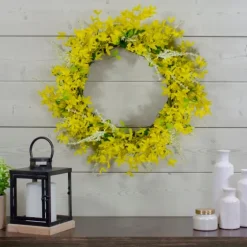 Yellow Jasmine Spiral Wreath-Kirkland's Home Flash Sale