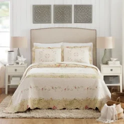 Yellow Prairie Bloom Queen Bedspread-Kirkland's Home Fashion