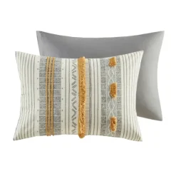 Yellow Striped Pom Pom 3-Pc. Full/Queen Duvet Set-Kirkland's Home Cheap