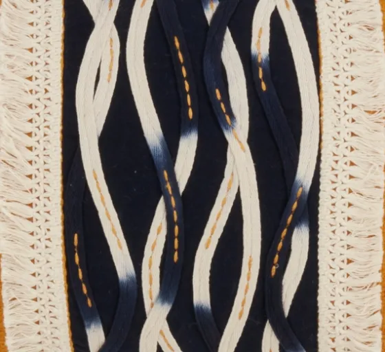 Yellow Wave Stitched Fringe Lumbar Pillow-Kirkland's Home Sale