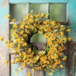 Yellow Wild Daisies Wreath-Kirkland's Home Cheap