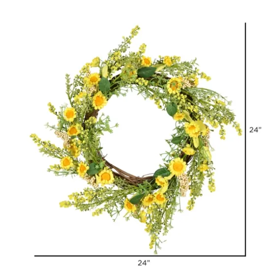 Yellow Wild Sunflower Wreath-Kirkland's Home Discount