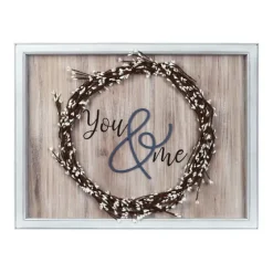 You And Me Wreath Framed Wooden Wall Plaque-Kirkland's Home Cheap