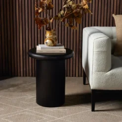 Zach Charcoal Wood Pedestal End Table-Kirkland's Home Cheap