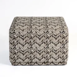 Zig Zag Upholstered Ottoman-Kirkland's Home New