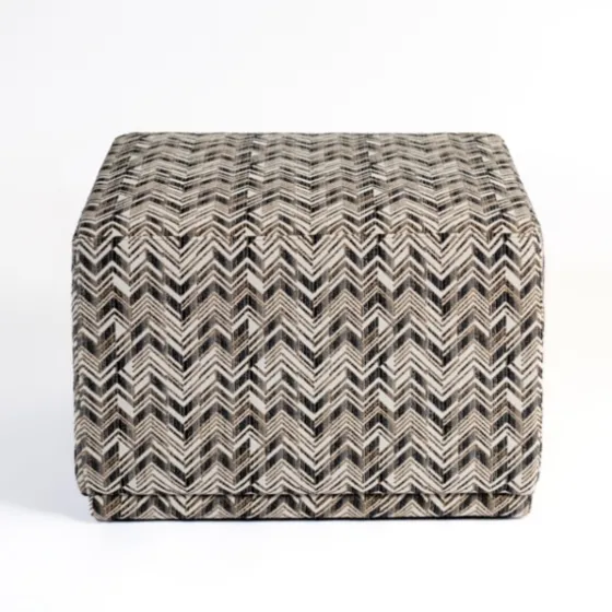 Zig Zag Upholstered Ottoman-Kirkland's Home New