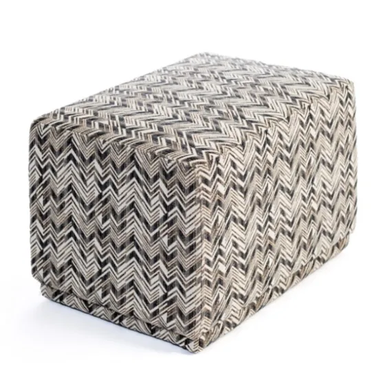 Zig Zag Upholstered Ottoman-Kirkland's Home New