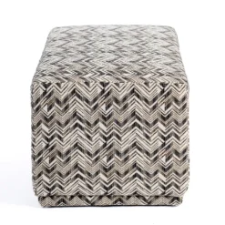 Zig Zag Upholstered Ottoman-Kirkland's Home New