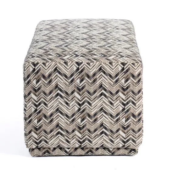 Zig Zag Upholstered Ottoman-Kirkland's Home New