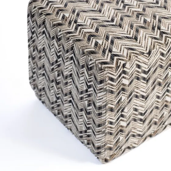 Zig Zag Upholstered Ottoman-Kirkland's Home New